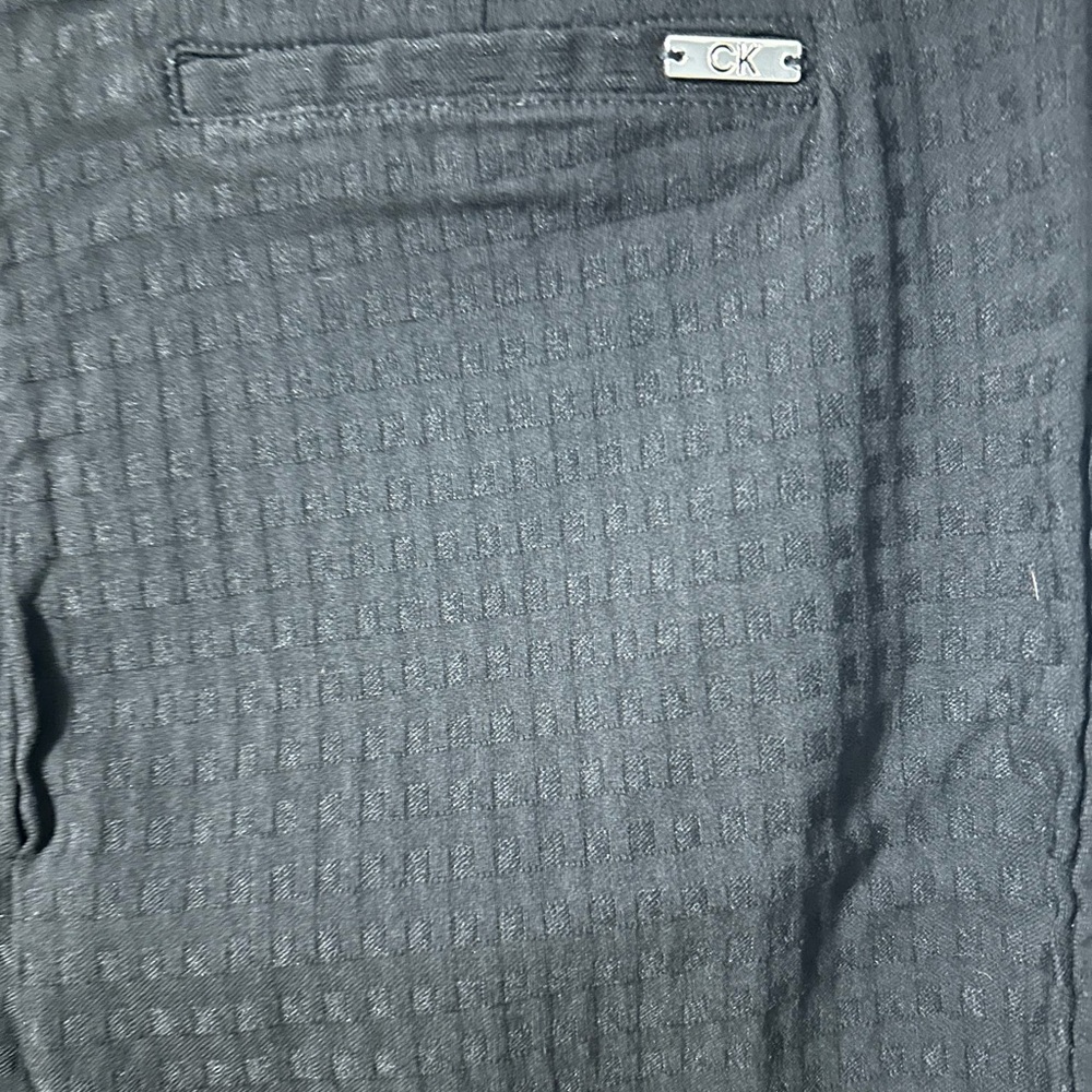 Calvin Klein Black Embossed Checkered Pattern Ele… - image 2